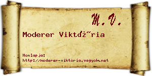 Moderer Viktória névjegykártya